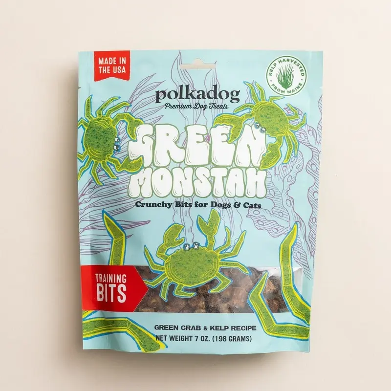 PolkaDog Green Monstah Bits Dog Treats 7 oz