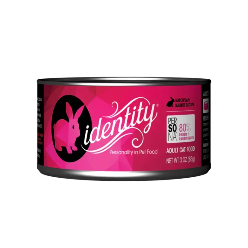 Identity Persona 80% European Rabbit & Rabbit Broth Pate Wet Cat Food 3oz Can