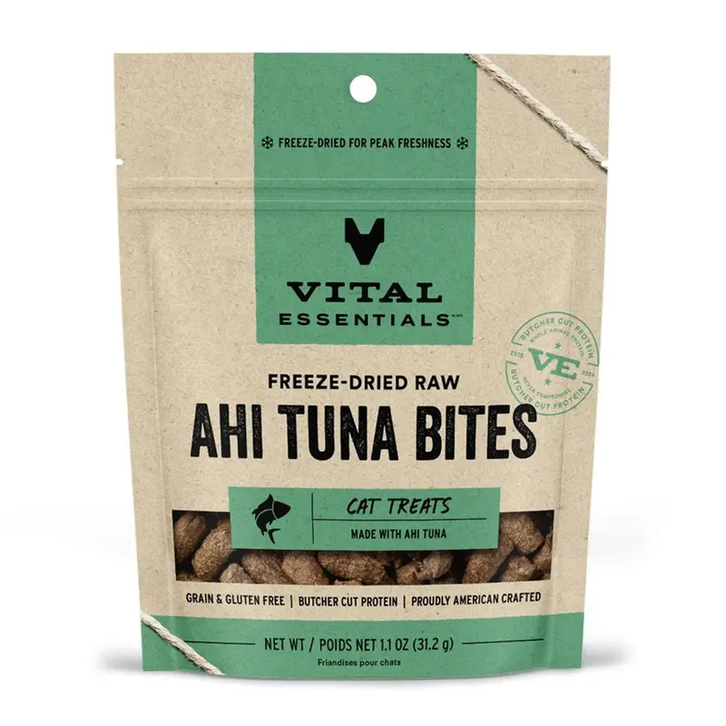 Vital Essentials Freeze-Dried Ahi Tuna Bites Cat Treats 1.1oz