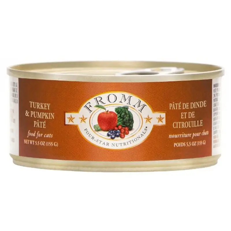 Fromm Four-Star Wet Cat Food - Turkey & Pumpkin Pt - 5.5oz Can