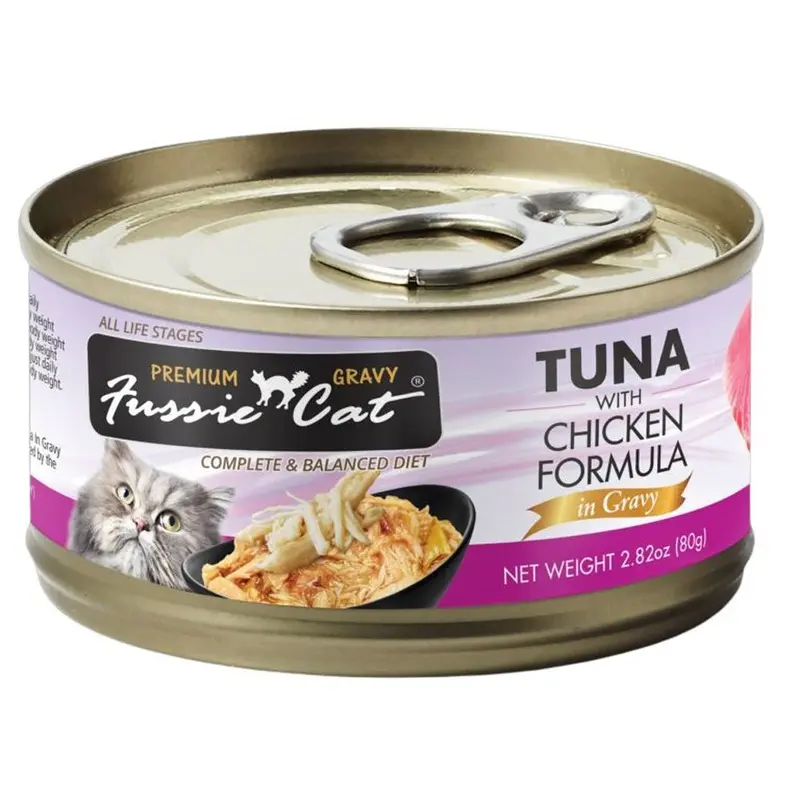 Fussie Cat Premium Wet Cat Food - Tuna & Chicken in Gravy - 2.82oz Can