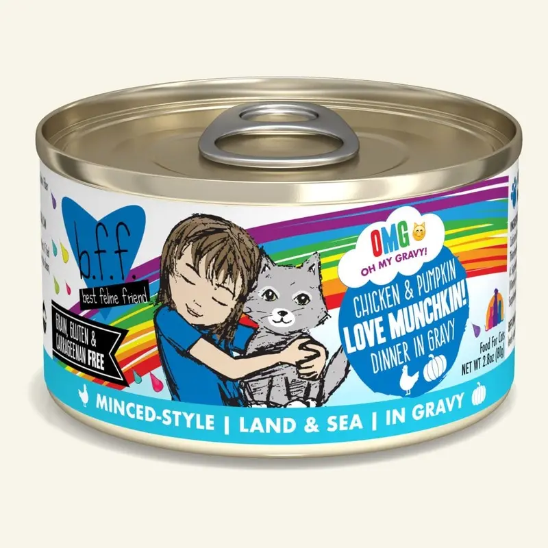 BFF OMG Wet Cat Food - Chicken & Pumpkin Love Munchkin! - 2.8oz Can