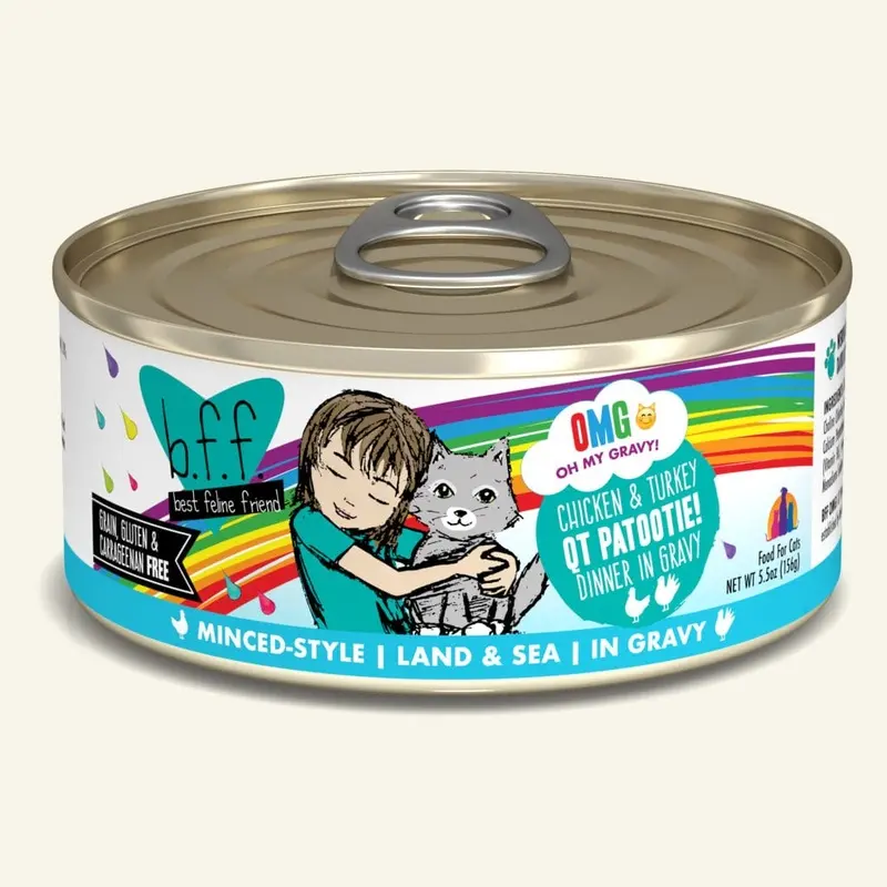 BFF OMG Wet Cat Food - Chicken & Turkey QT Patootie! - 5.5oz Can