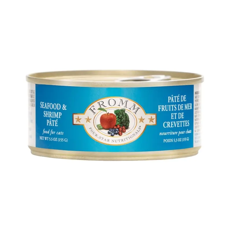 Fromm Four-Star Wet Cat Food - Seafood & Shrimp Pt - 5.5oz Can