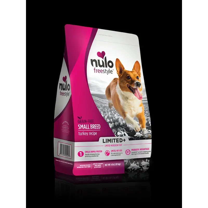 Nulo FreeStyle Small Breed Dog Limited+ Grain Free Dry Dog Food - Turkey, 4lb Bag