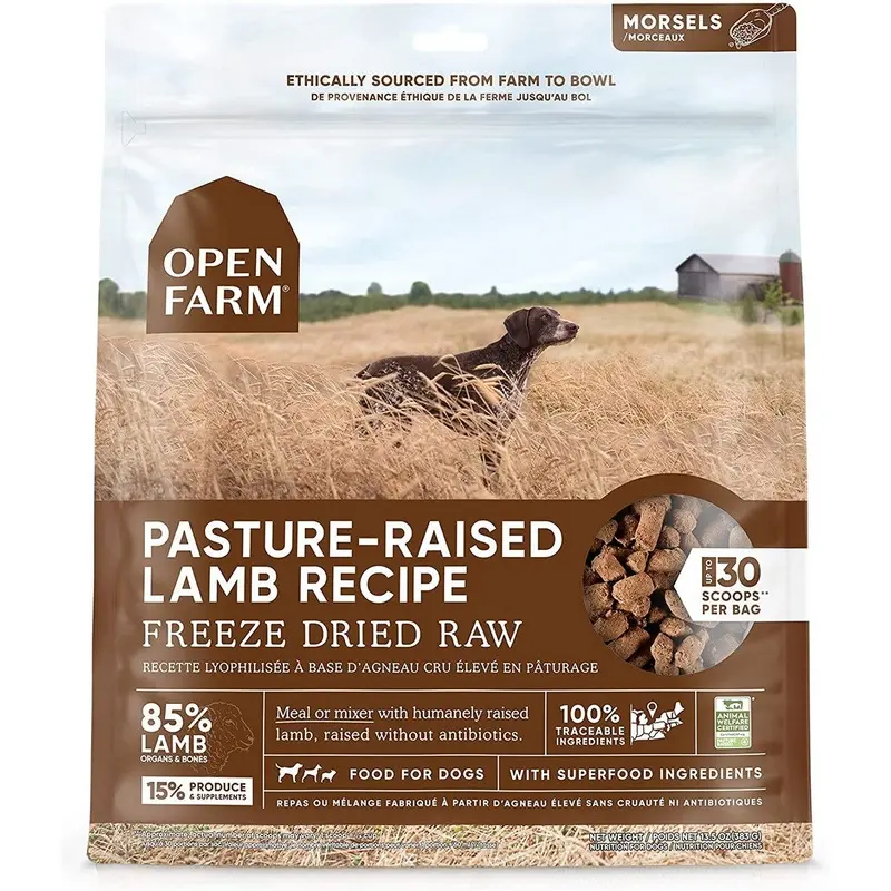 Open Farm Freeze-Dried Dog Food - Pasture-Raised Lamb - 13.5oz Bag
