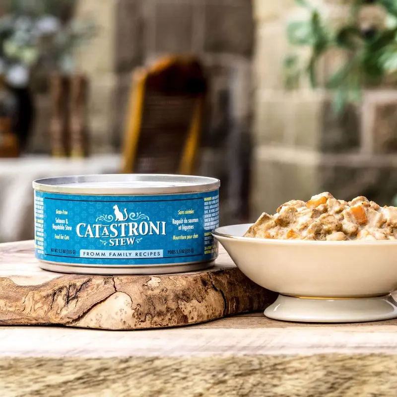 Fromm Cat-A-Stroni Wet Cat Food - Salmon & Vegetable Stew - 5.5oz Can