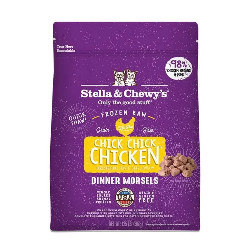 Stella & Chewy's Dinner Morsels Frozen Raw Cat Food - Chick, Chick Chicken - 3lb Bag