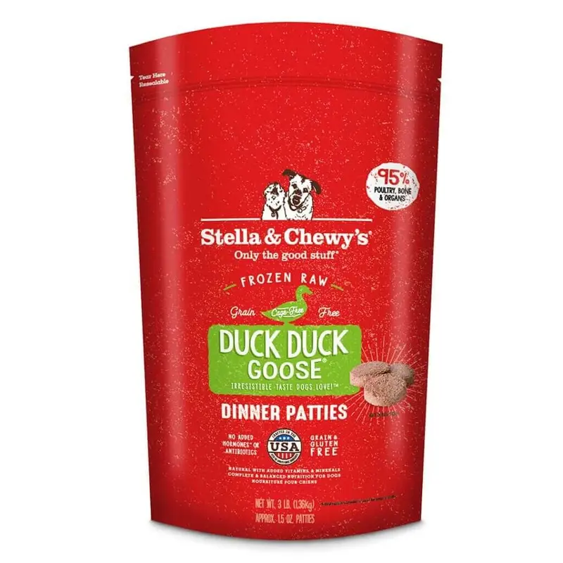 Stella & Chewy's Duck Duck Goose Frozen Raw Dinner Patties Raw Dog Food 12lb