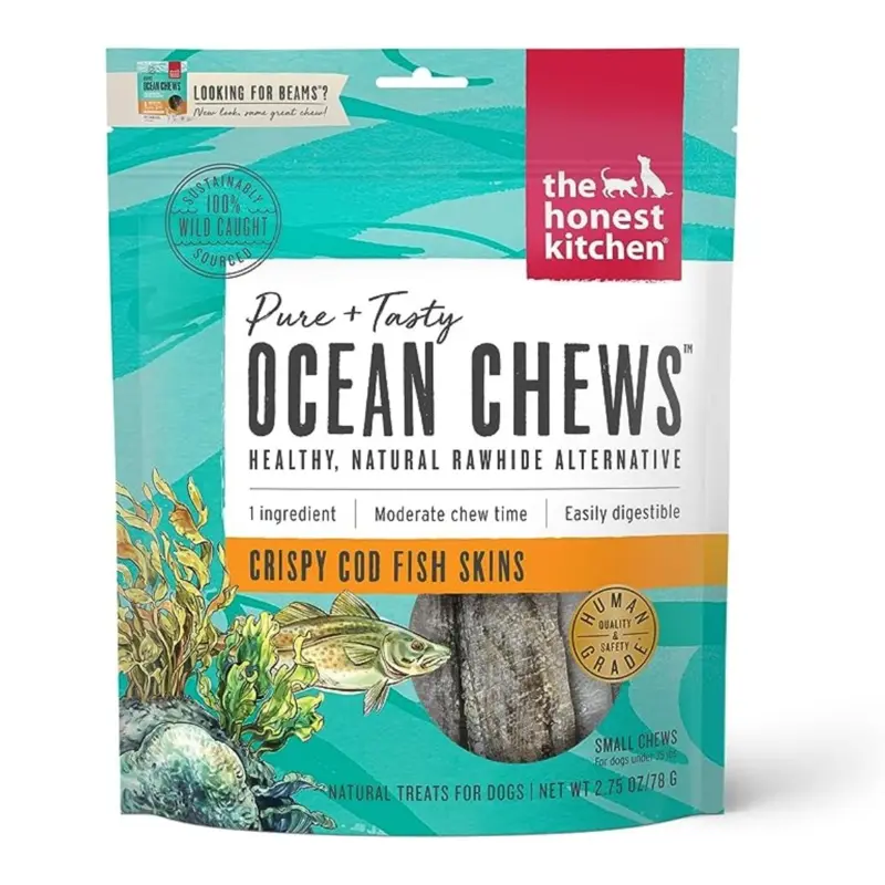 The Honest Kitchen Beams Ocean Chews Cod Skins Dog Treats - 2.75oz Pouch