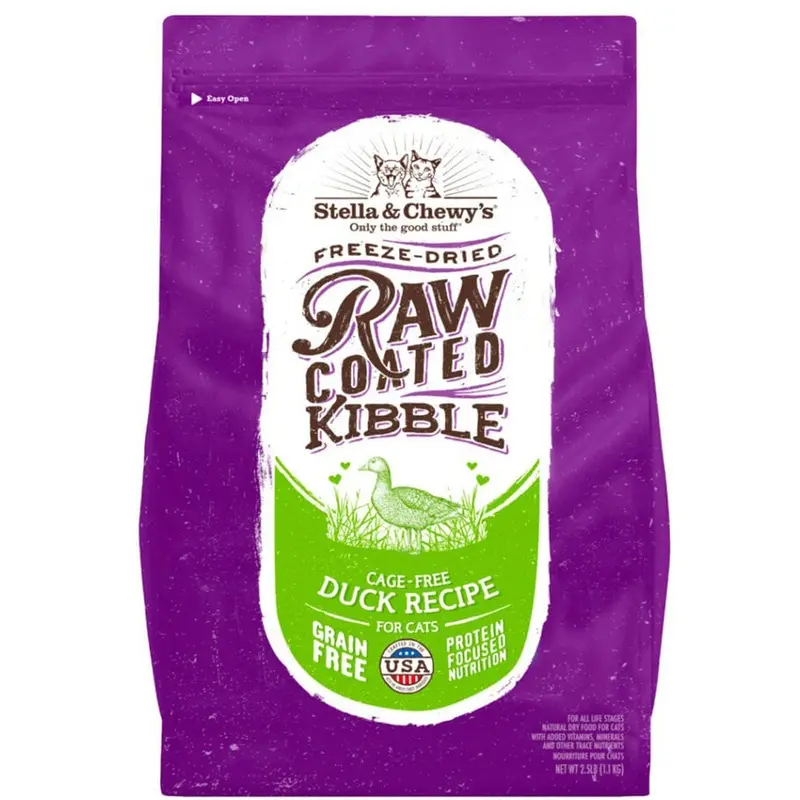 Stella & Chewy's Raw Coated Kibble Cage-Free Duck Cat Food 5lb
