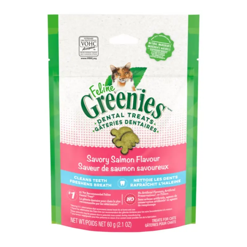 Greenies Savory Salmon Flavor Cat Dental Treats 2.1Oz