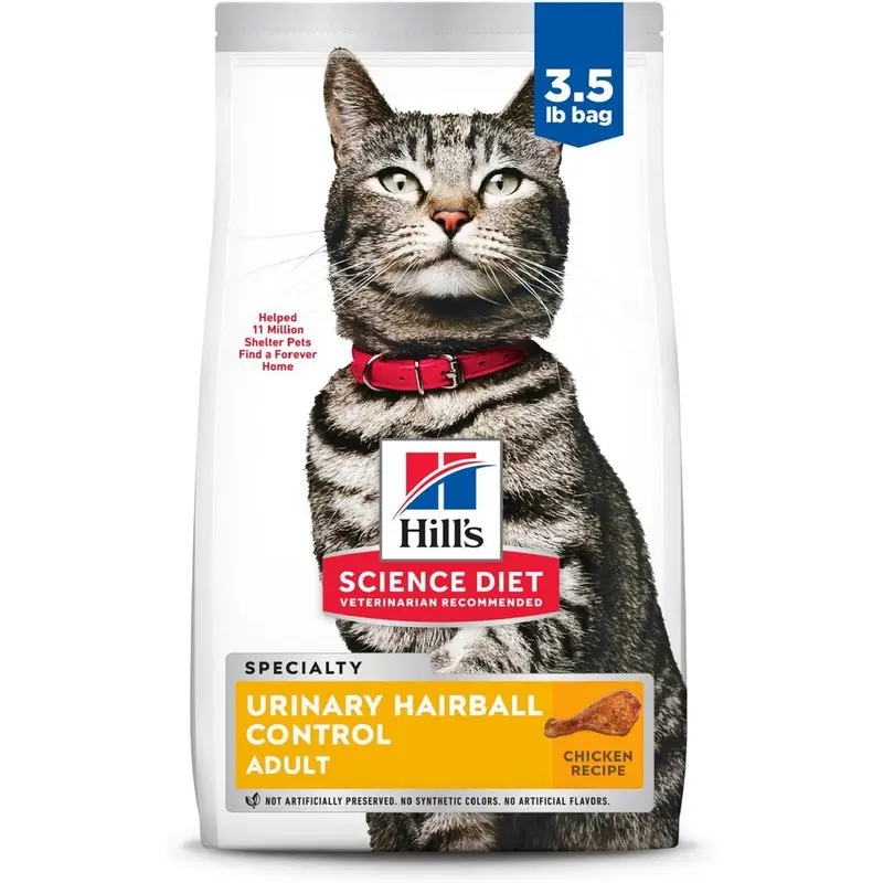 Hill's Science Diet Adult Urinary & Hairball Control Dry Cat Food 3.5lb