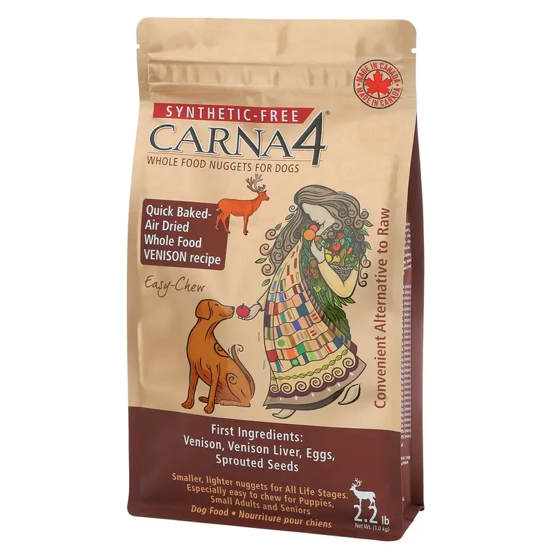 Carna4 Easy Chew Dry Dog Food - Venison - 2.2lb Bag
