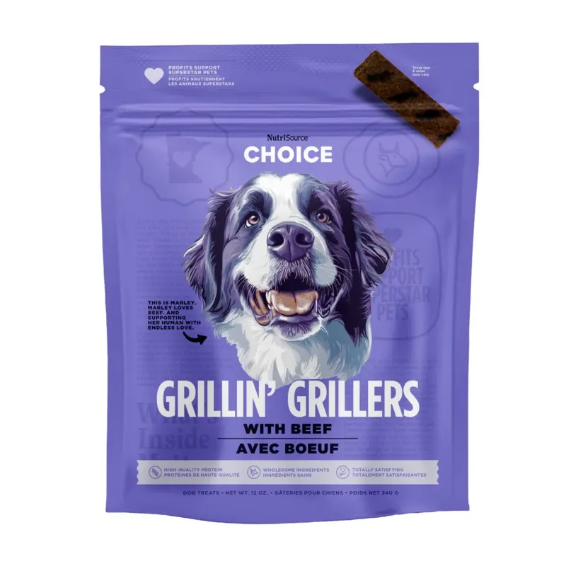 NutriSource Choice Grillin' Grillers Dog Treats - Beef - 12lb Bag