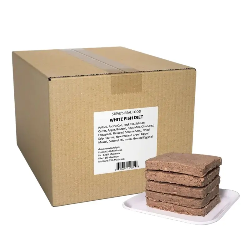 Steve's Real Food Frozen Raw Dog Food Whitefish Patties 20lb