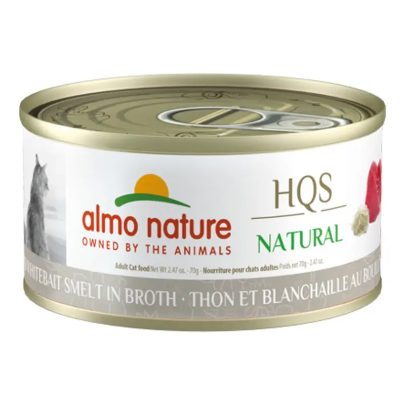 Almo Nature HQS Natural Wet Cat Food - Tuna & Cheese in Broth - 2.47oz Can