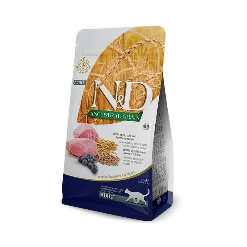 Farmina N&D Ancestral Grain Dry Cat Food - Lamb & Blueberry - 3.3lb