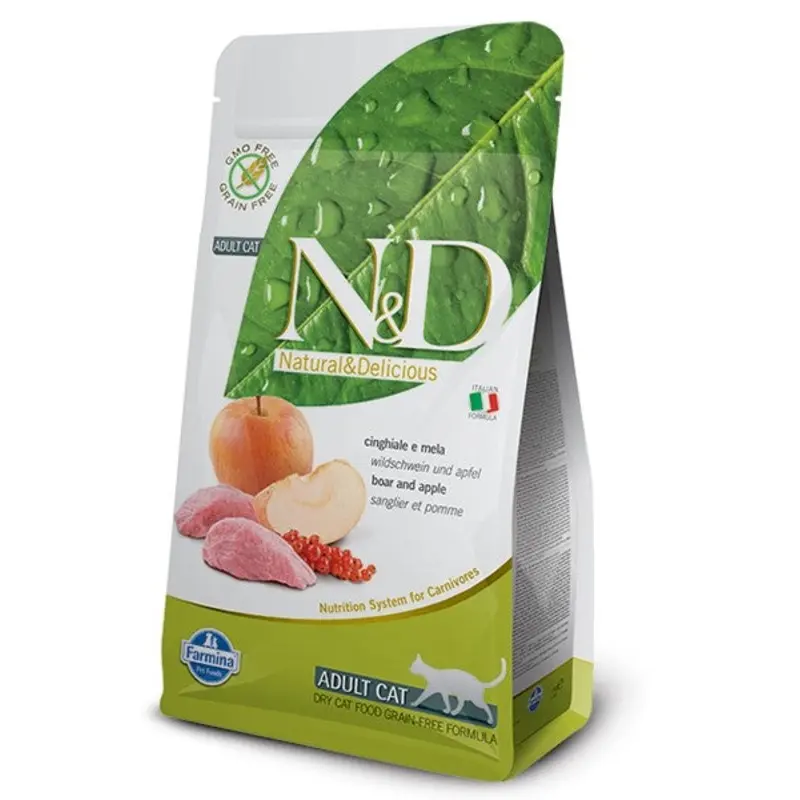 Farmina N&D Grain-Free Boar & Apple Adult Cat Recipe 3.3lb