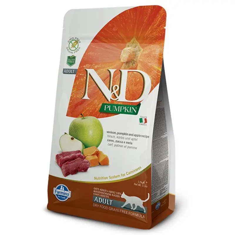 Farmina N&D Pumpkin Grain-Free Dry Cat Food -  Venison, Pumpkin & Pomegranate - 3.3lb