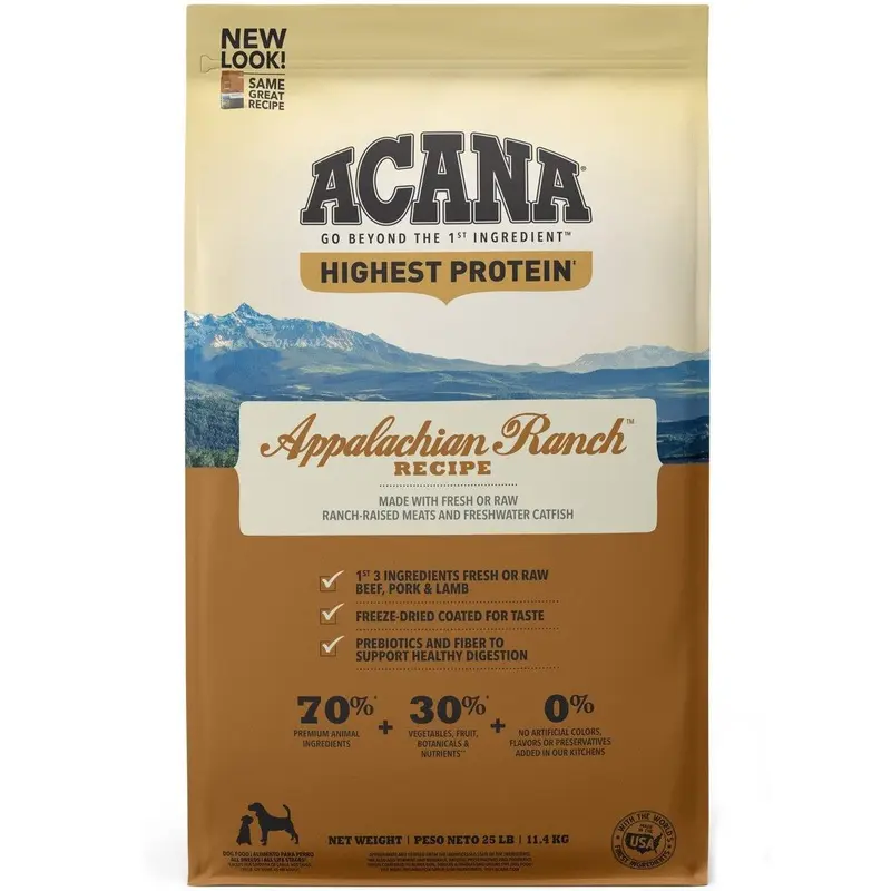 Acana Appalachian Ranch Grain-Free Dry Dog Food 25lb