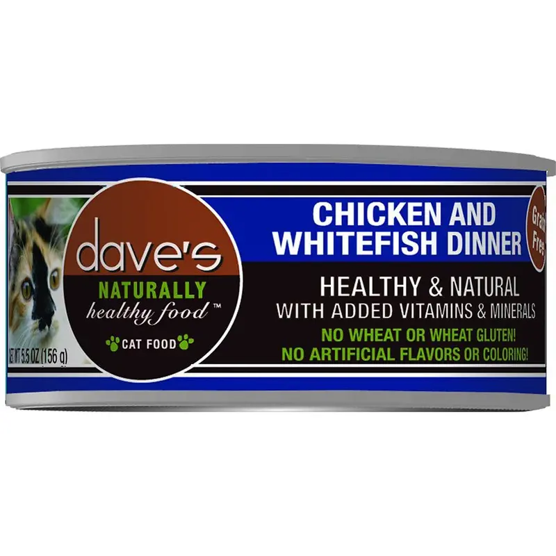 Dave's Pet Food Naturally Healthy Wet Cat Food - Chicken & Whitefish - 5.5oz Can