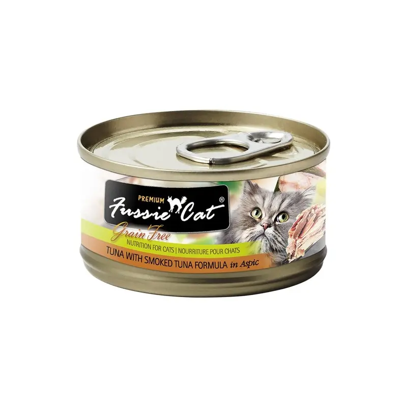 Fussie Cat Premium Wet Cat Food - Tuna with Smoked Tuna 2.8oz Can