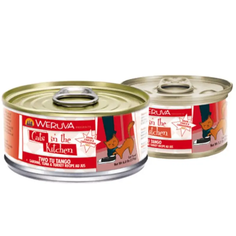 Weruva Two Tu Tango Sardine, Tuna and Turkey Recipe Au Jus 6oz