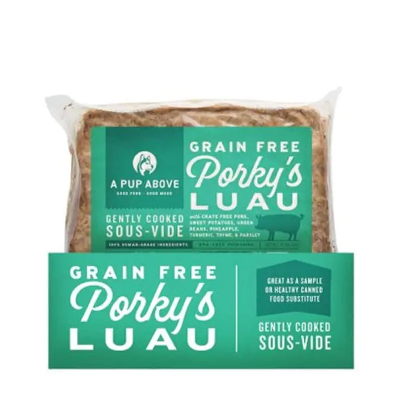 A Pup Above Gently Cooked Frozen Dog Food With Grains - Porky's Luau - 1lb Bag