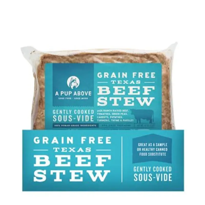 A Pup Above Gently Cooked Frozen Dog Food With Grains - Texas Beef Stew - 1lb Bag