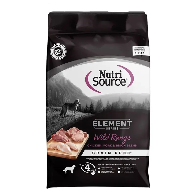 NutriSource Element Series Wild Range Grain Free Dry Dog Food 24lb Bag