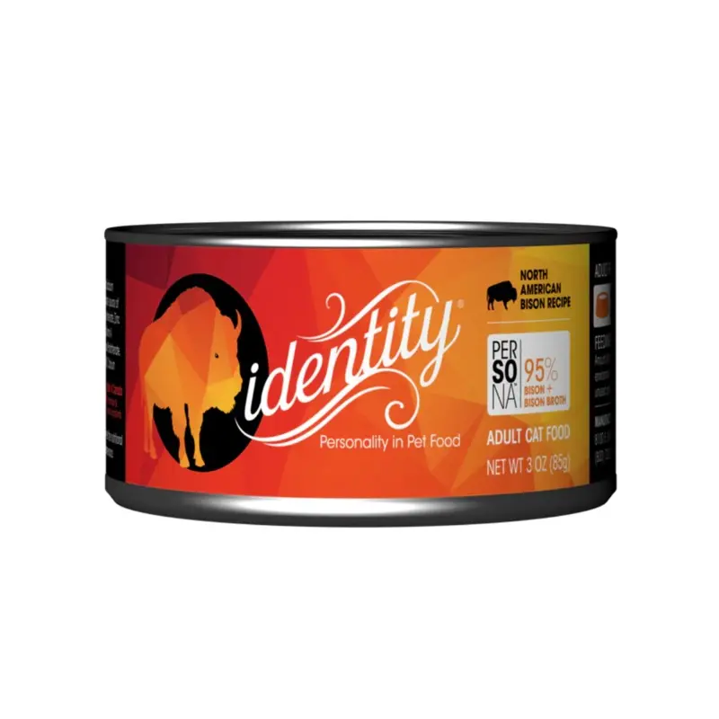 Identity Persona 95% North American Bison & Bison Broth Pate Wet Cat Food 3oz Can