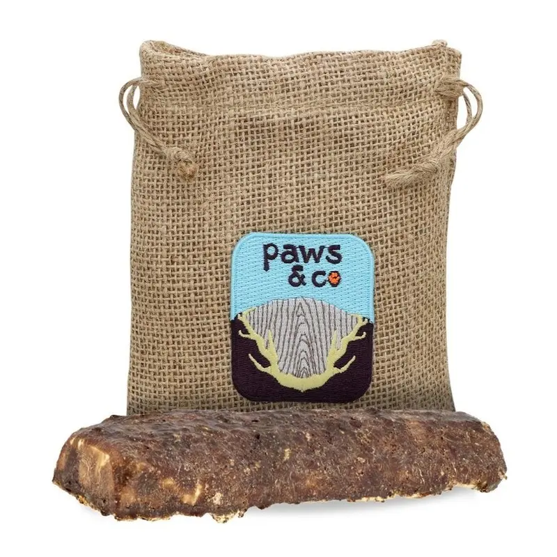 Paws & Co Beef Liver Dipped Split Elk Antler Chews Large for Dogs 6.25"