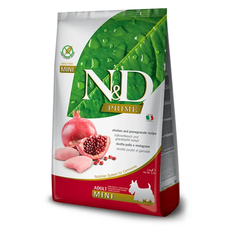 Farmina N&D Prime Dry Dog Food - Chicken & Pomegranate, Mini Kibble - 15.4lb Bag