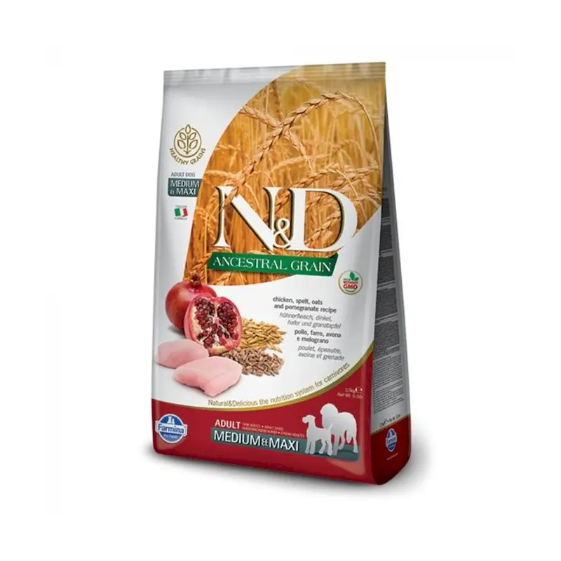 Farmina N&D Ancestral Grain Dry Dog Food - Chicken Oats & Pomegranate - 26.4lb