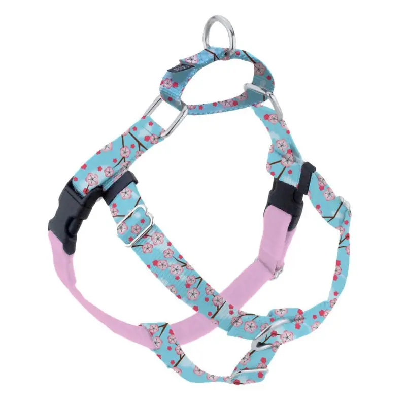 2 Hounds Design Freedom No-Pull Dog Harness Cherry Blossoms 5/8"Small 20"24"