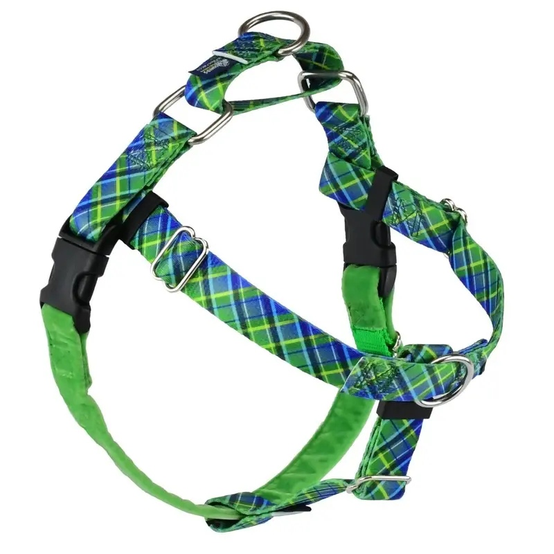 2 Hounds Design Freedom No-Pull Dog Harness Electric Glow Green 5/8"Small 20"24"
