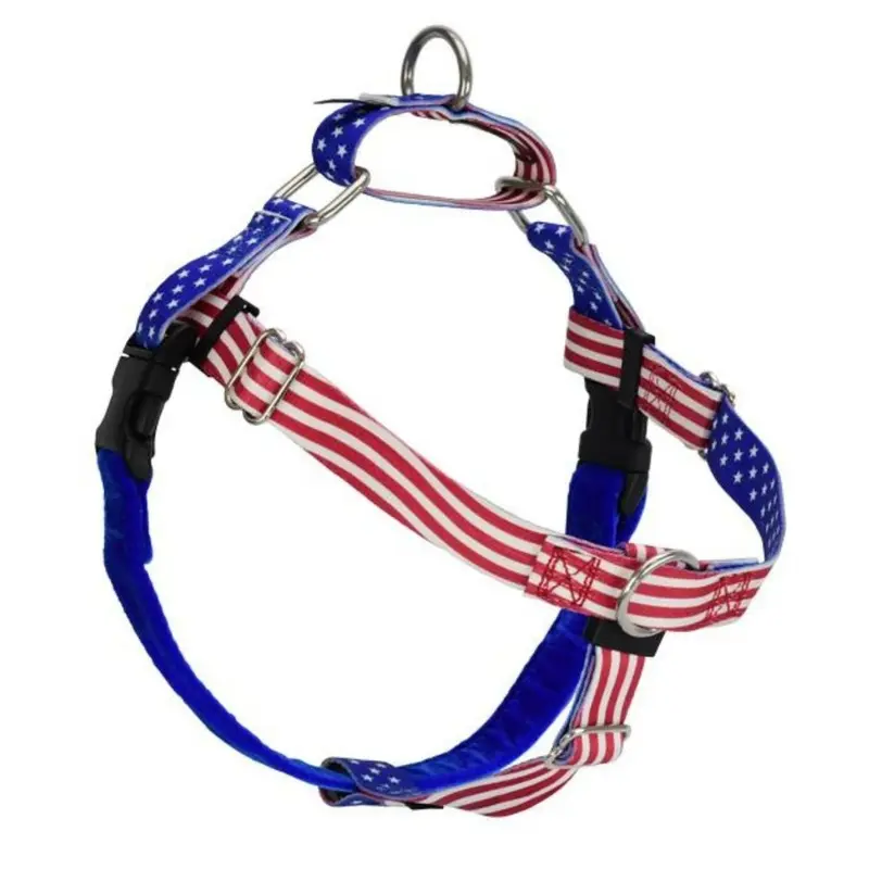2 Hounds Design Freedom No-Pull Dog Harness Star Spangled 1"XLarge 32"36"
