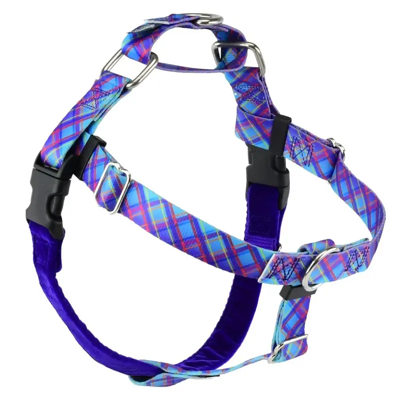 2 Hounds Design Freedom No-Pull Dog Harness Twilight Glow Blue 1"XL 32"36"