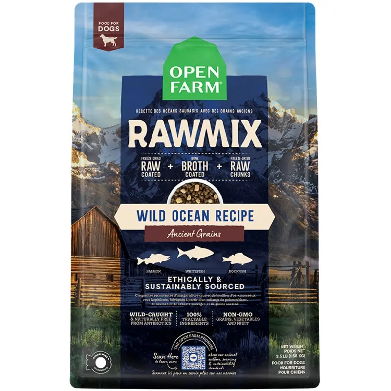 Open Farm RawMix Dry Dog Food - Wild Ocean Ancient Grains - 20lb Bag