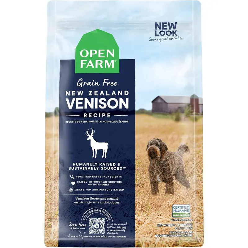 Open Farm Grain-Free Dry Dog Food - New Zealand Venison - 22lb Bag