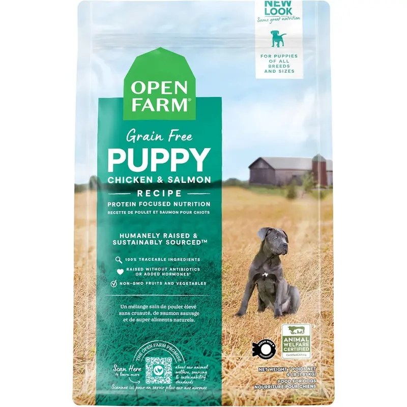 Open Farm Grain-Free Puppy Dry Dog Food - Chicken & Salmon - 4lb Bag
