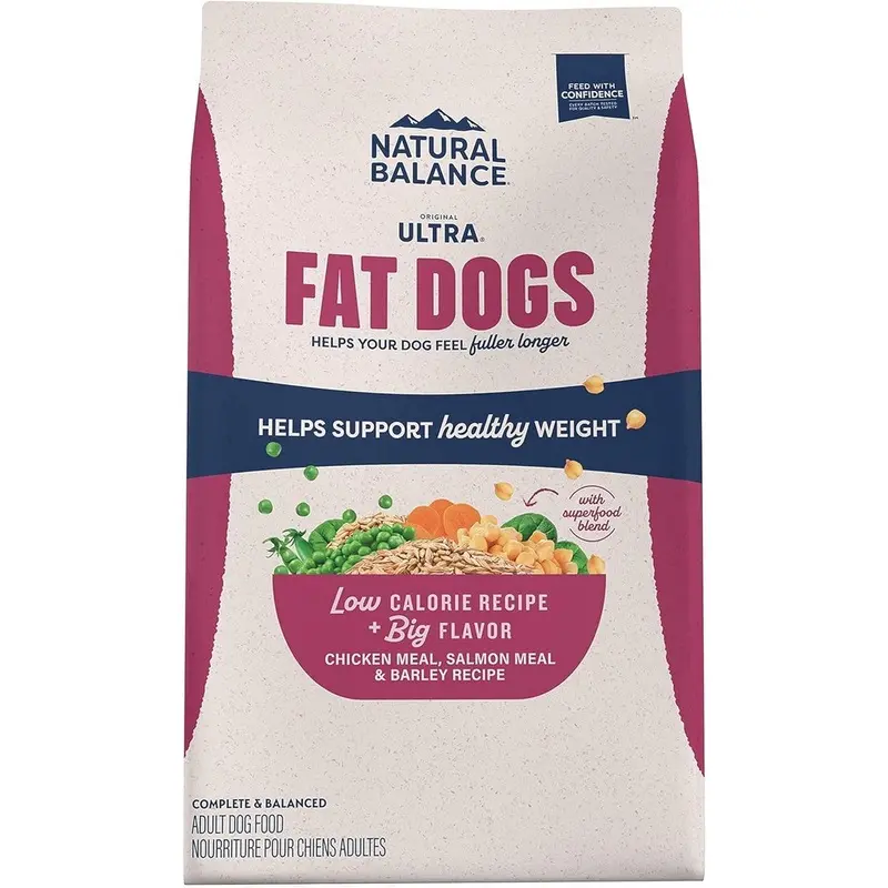 Natural Balance Fat Dogs Low Calorie Dry Dog Food - Chicken Salmon Meal - 4lb