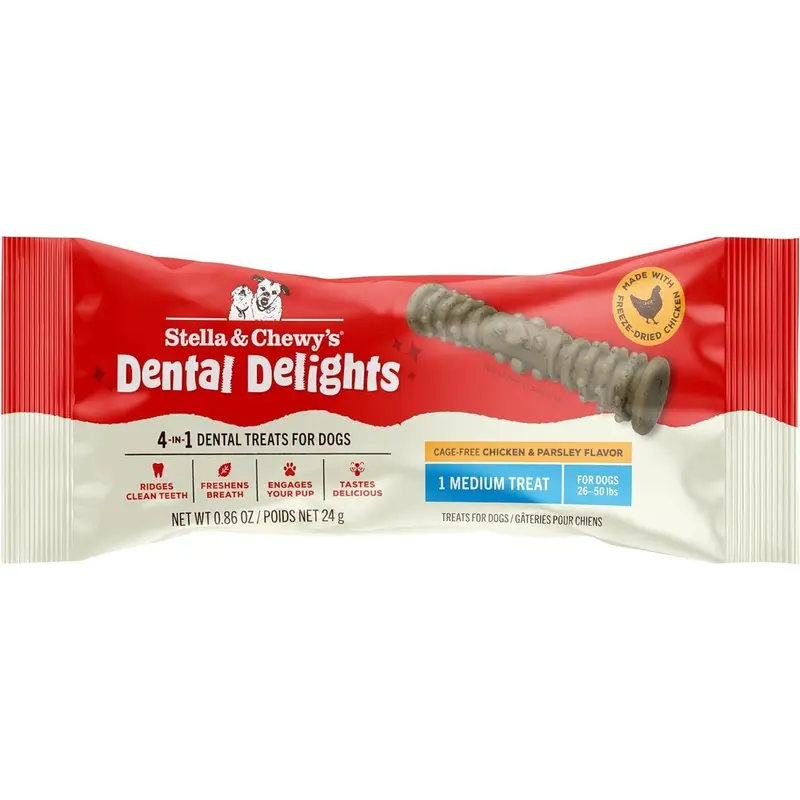 Stella & Chewy's Dental Delights Freeze-Dried Chicken Medium Dog Treat
