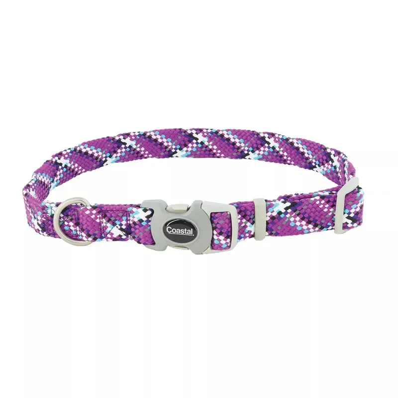 Coastal Pro Active Adjustable Woven Reflective Dog Collar XS Woven Violet