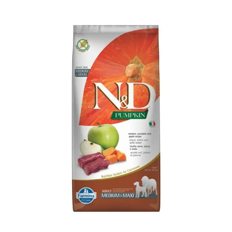 Farmina N&D Pumpkin Grain-Free Grain Dry Dog Food - Venison Apple - 26.4lb