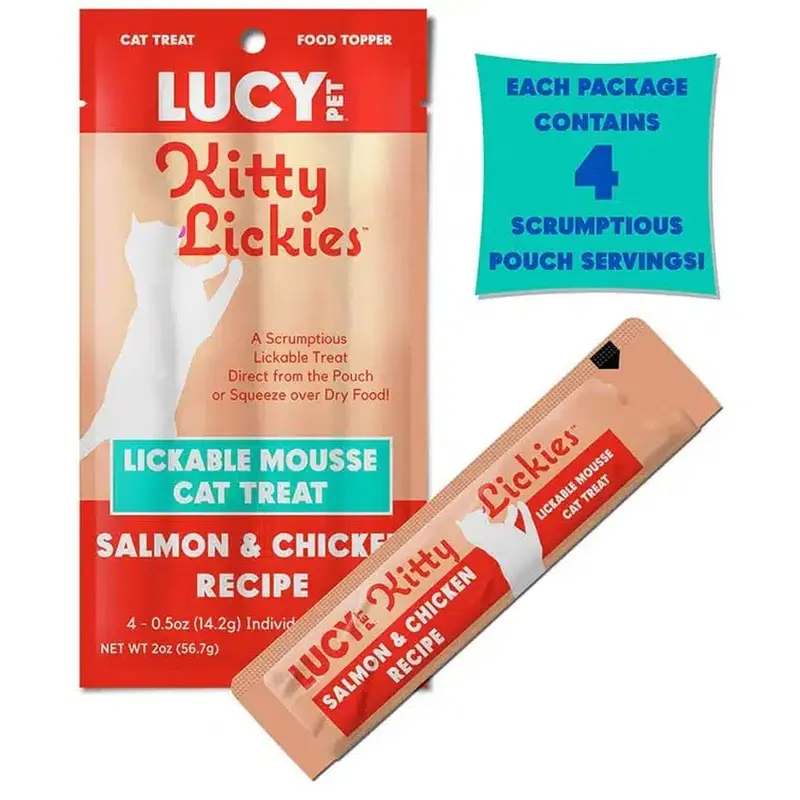 Lucy Pet Kitty Lickies Salmon & Chicken Recipe Cat Treats 4Pk