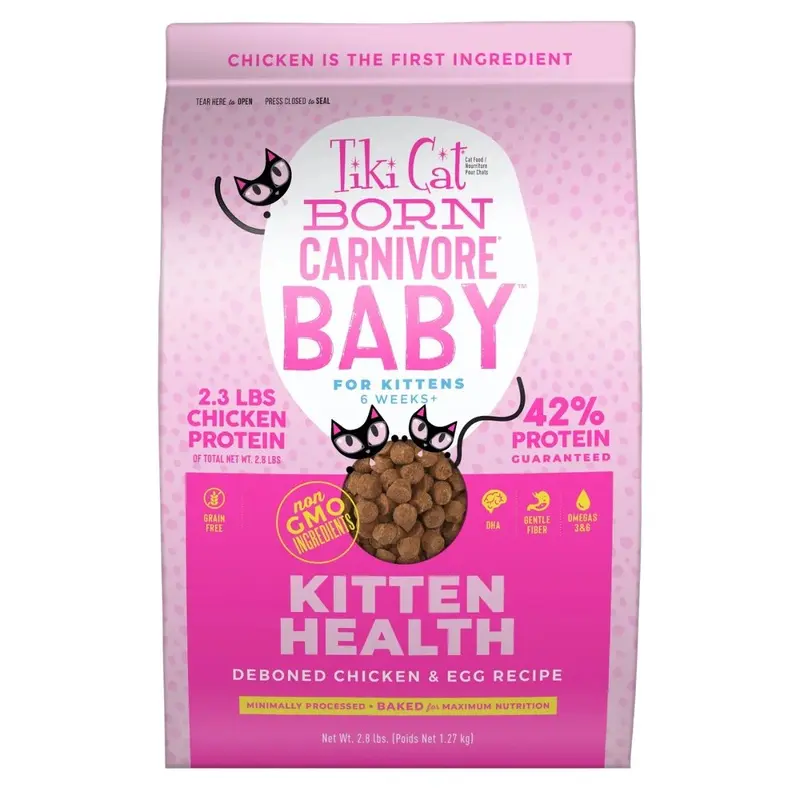 Tiki Cat Born Carnivore Baby Kitten Health Deboned Chicken & Egg Cat Food 2.8lb