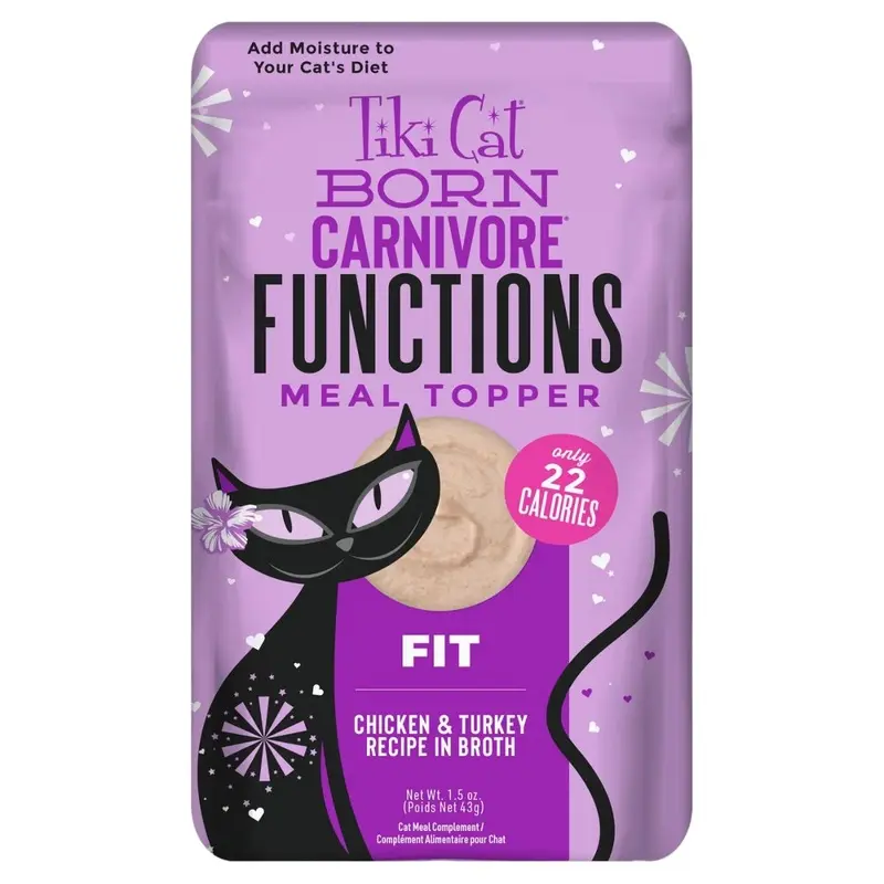 Tiki Cat Born Carnivore Functions Fit Chicken & Turkey Cat Food Topper 1.5oz