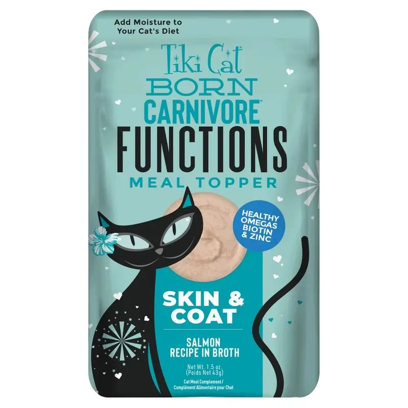 Tiki Cat Born Carnivore Functions Skin & Coat Salmon Cat Food Topper 1.5oz